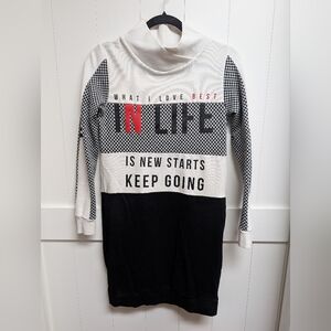 Magenta Black and White Graphic Midi Dress,  XS